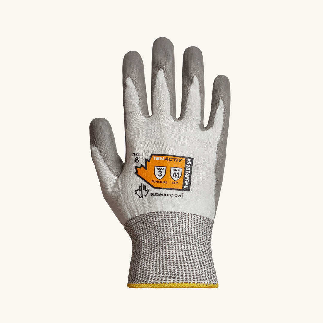 Reusable Gloves Superior Glove S18TAFGPU5 Ultra Fine Cut-Resistant Gloves with Polyurethane Palms (Size 5)