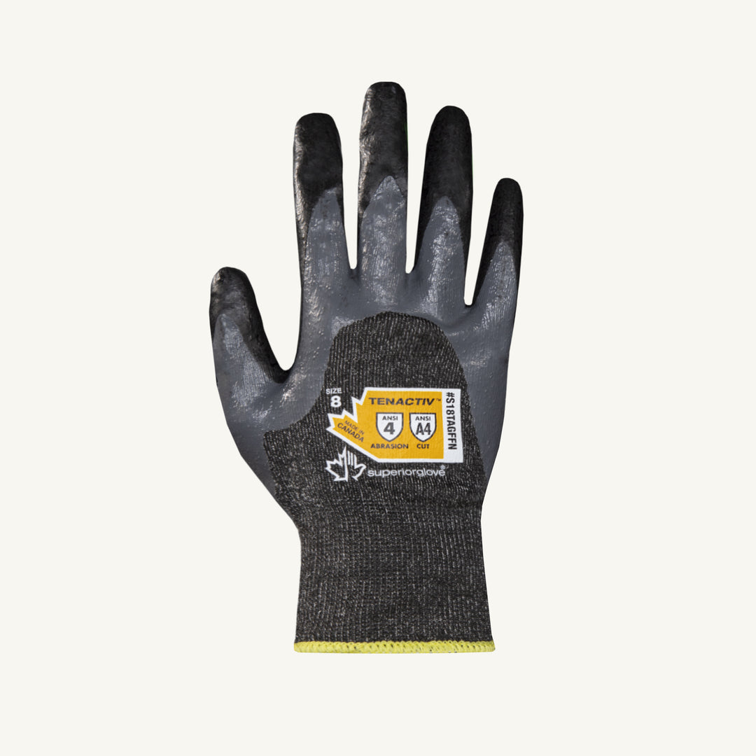 Reusable Gloves Superior Glove S18TAGFFN6 Cut-Resistant Gloves with 3/4 Nitrile Coating and Foam Nitrile Palms Overdip (Size 6)