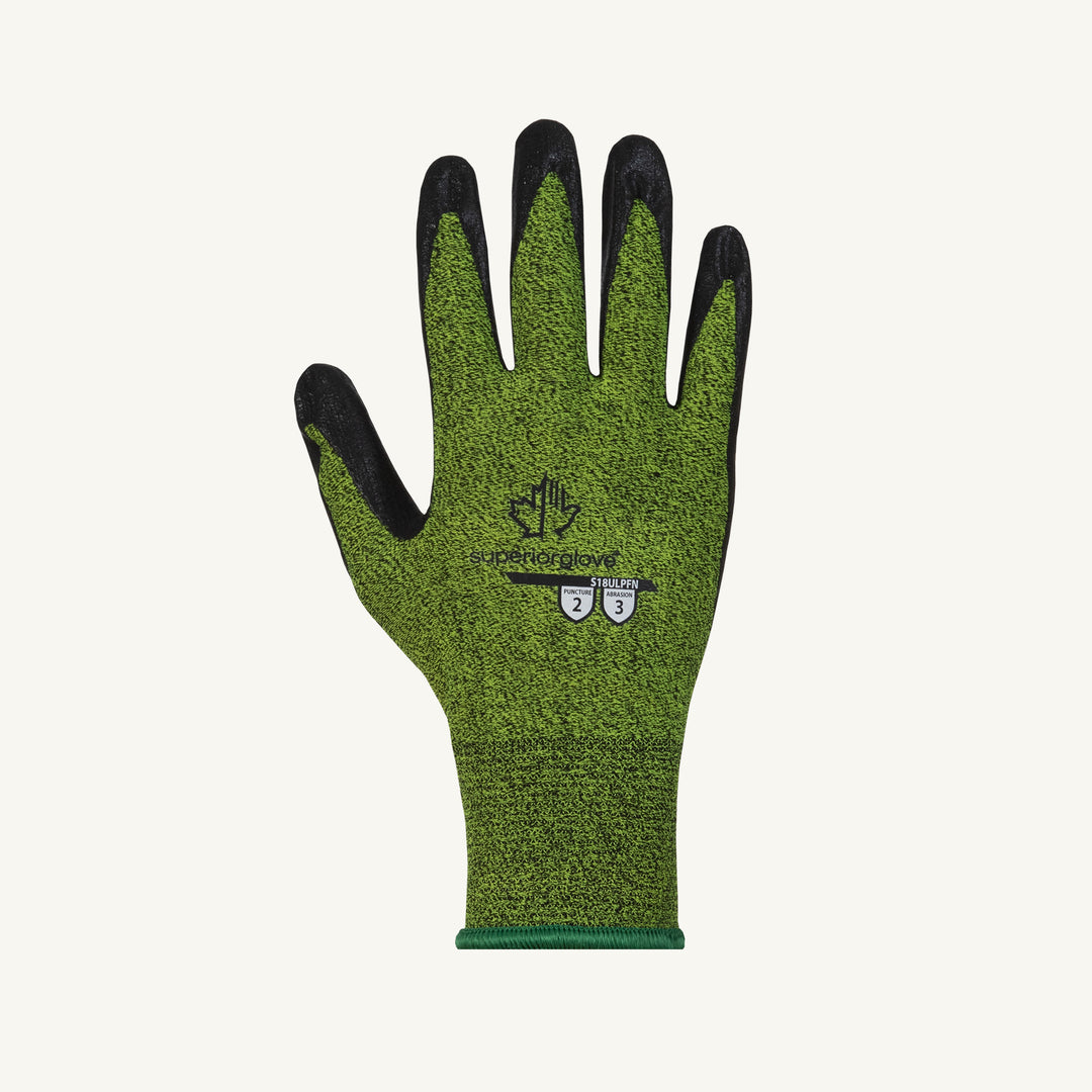 Superior Glove S18ULPFN-11 Glove - Superior Touch Ultra Light 18Ga Knit Poly Glove Foam Nitrile Palm ANSI Punc 2 / Abrasion 3
