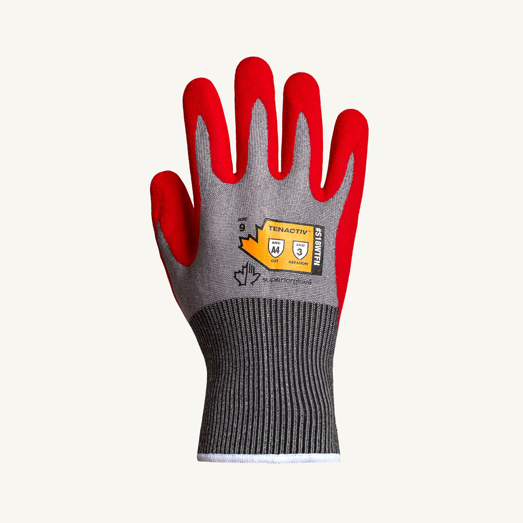 Superior Glove S18WTFN-11 Glove - 18G Tenactiv Blended Hppe W/Water -Tite Breathable Membrane Foam Nitrile Palm ANSI A4