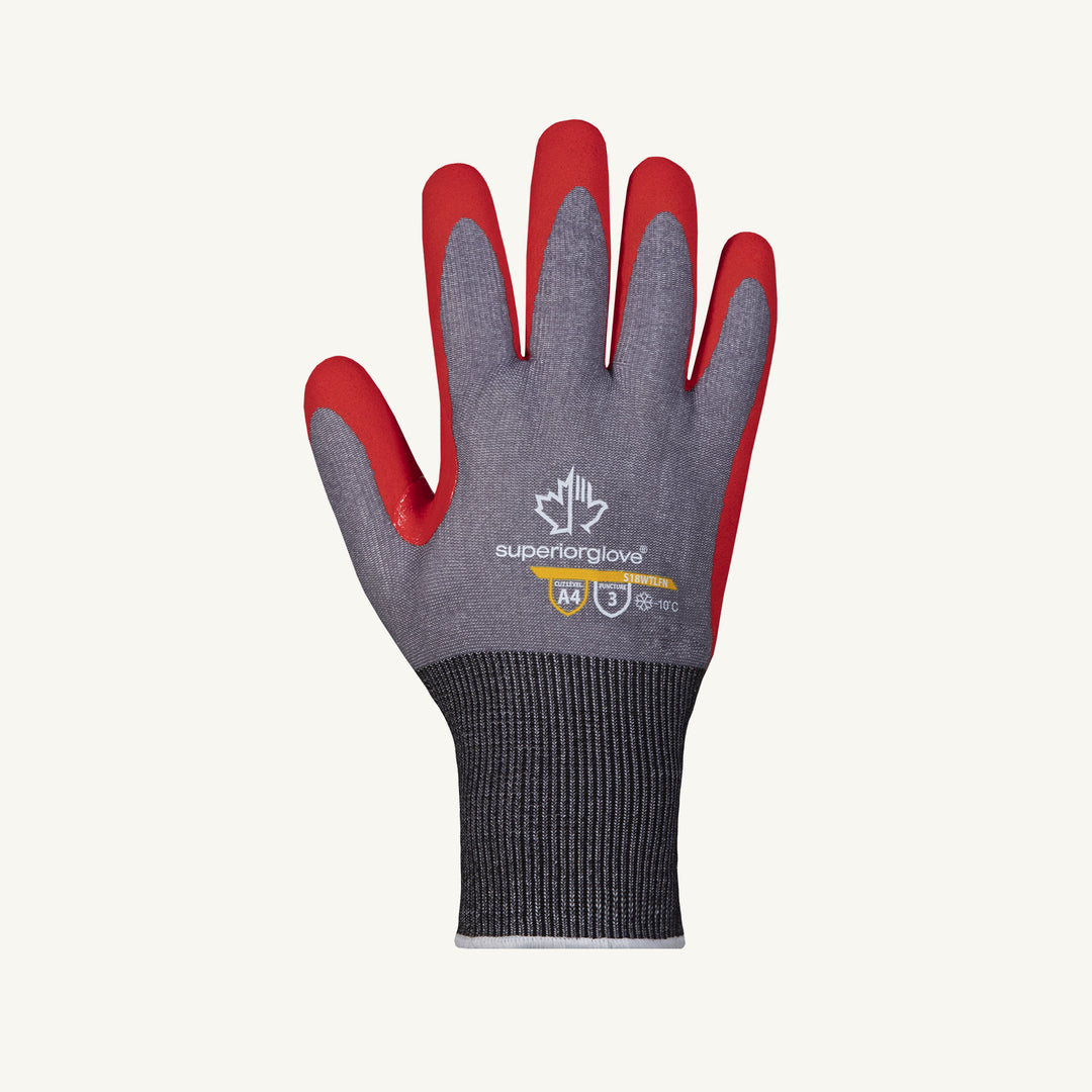 Superior Glove S18WTLFN-8 Glove - 18G Tenactiv Blended Hppe W/Water -Tite Membrane Terry Lined Foam Nitrile Palm ANSI A4