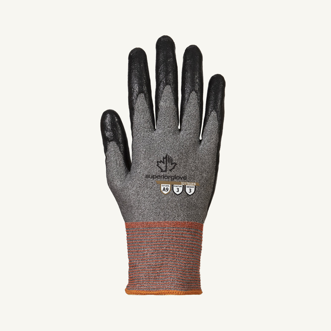 Superior Glove S21TXUFN-11 Glove - Tenactiv 21Ga Blended Hppe Ultra Light Foam Nitrile Palm ANSI A9 Cut