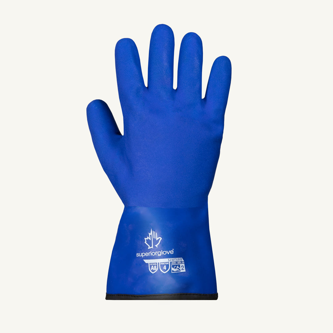 Reusable Gloves Superior Glove S230TAXVBM Cut-Resistant Gloves with Blended HPPE & Steel Liner, Impact Resistent Liner and PVC Coating - 12 Inch (Medium)