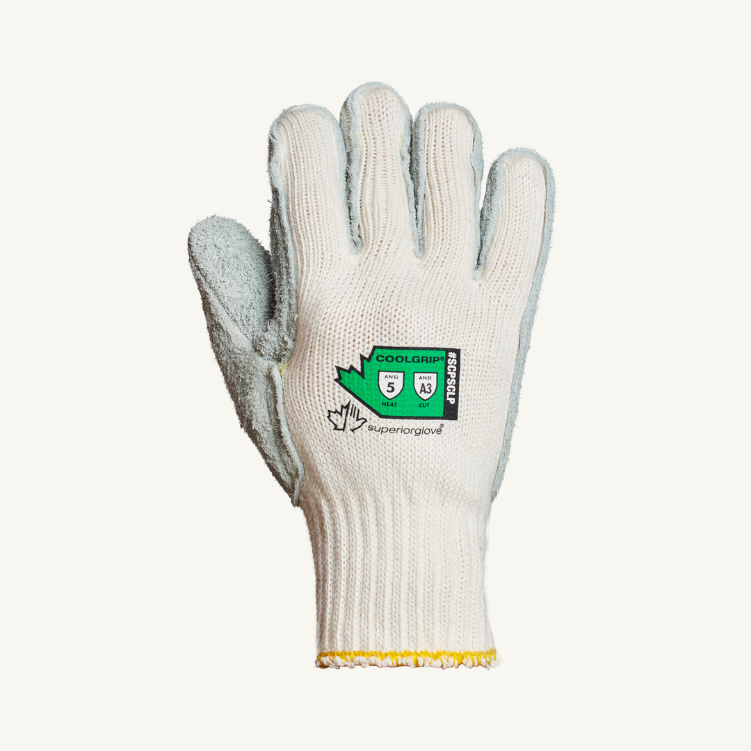 Reusable Gloves Superior Glove SCPSCLP/XS String Cotton/Poly Gloves with Silachlor Liner and Split Leather Palms - Good To 500F (X-Small)