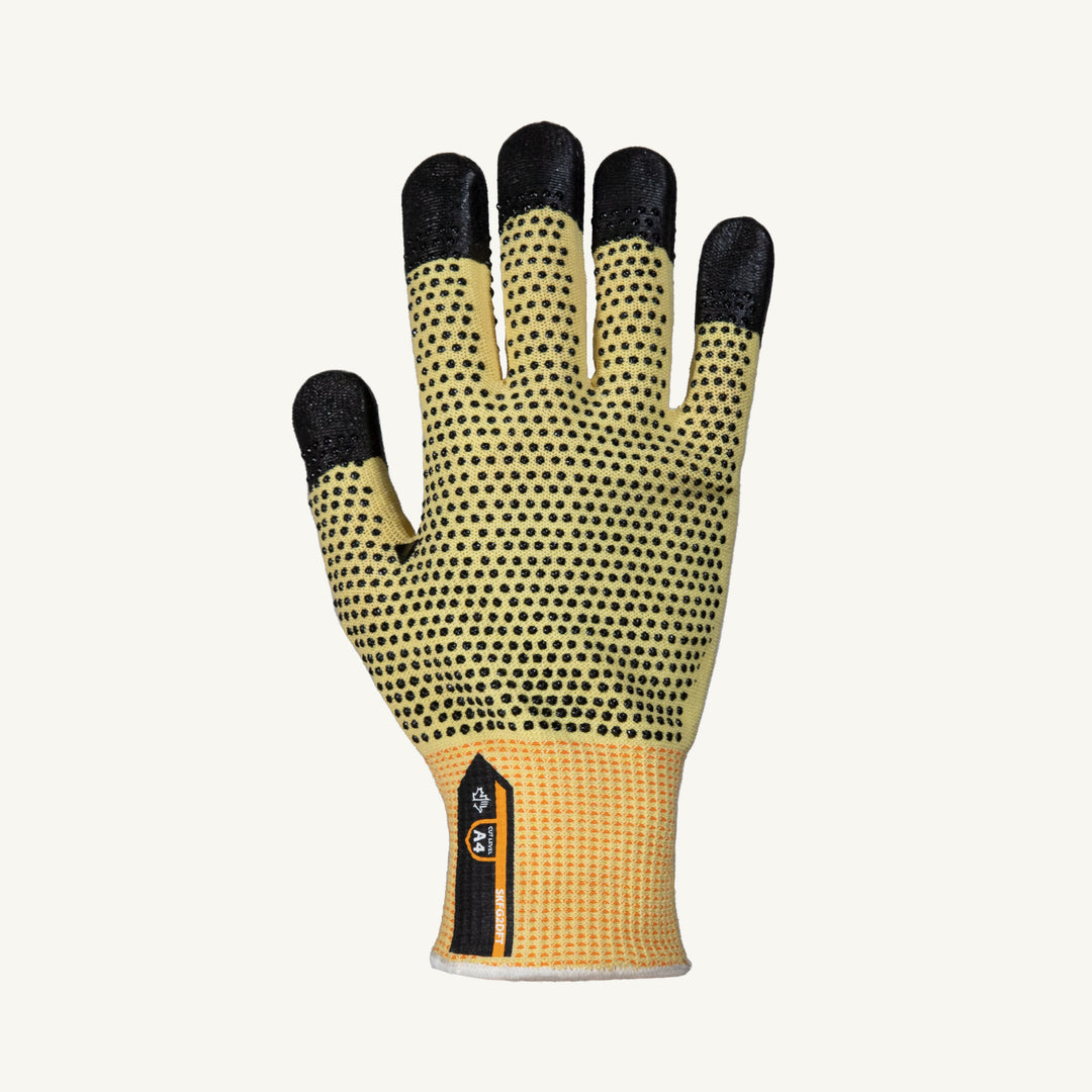 Reusable Gloves Superior Glove SKFG2DFT11 Blended Kevlar Gloves with Foam Nitrile Finger Tips & PVC Dotted Both Sides (Size 11)