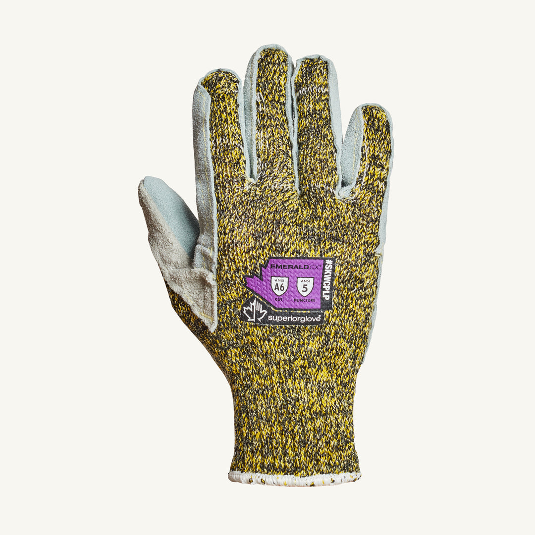 Reusable Gloves Superior Glove SKWCPLP/M String Kevlar/Wire/Poly Gloves with Split Leather Palms (Medium)