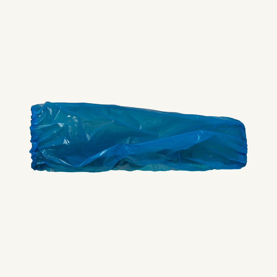 Superior Glove SLPD16EB Sleeve Blue Poly Disposable 16 Elastic Ends CFIA Approved 100 Sleeves/Package Superior SLPD16EB