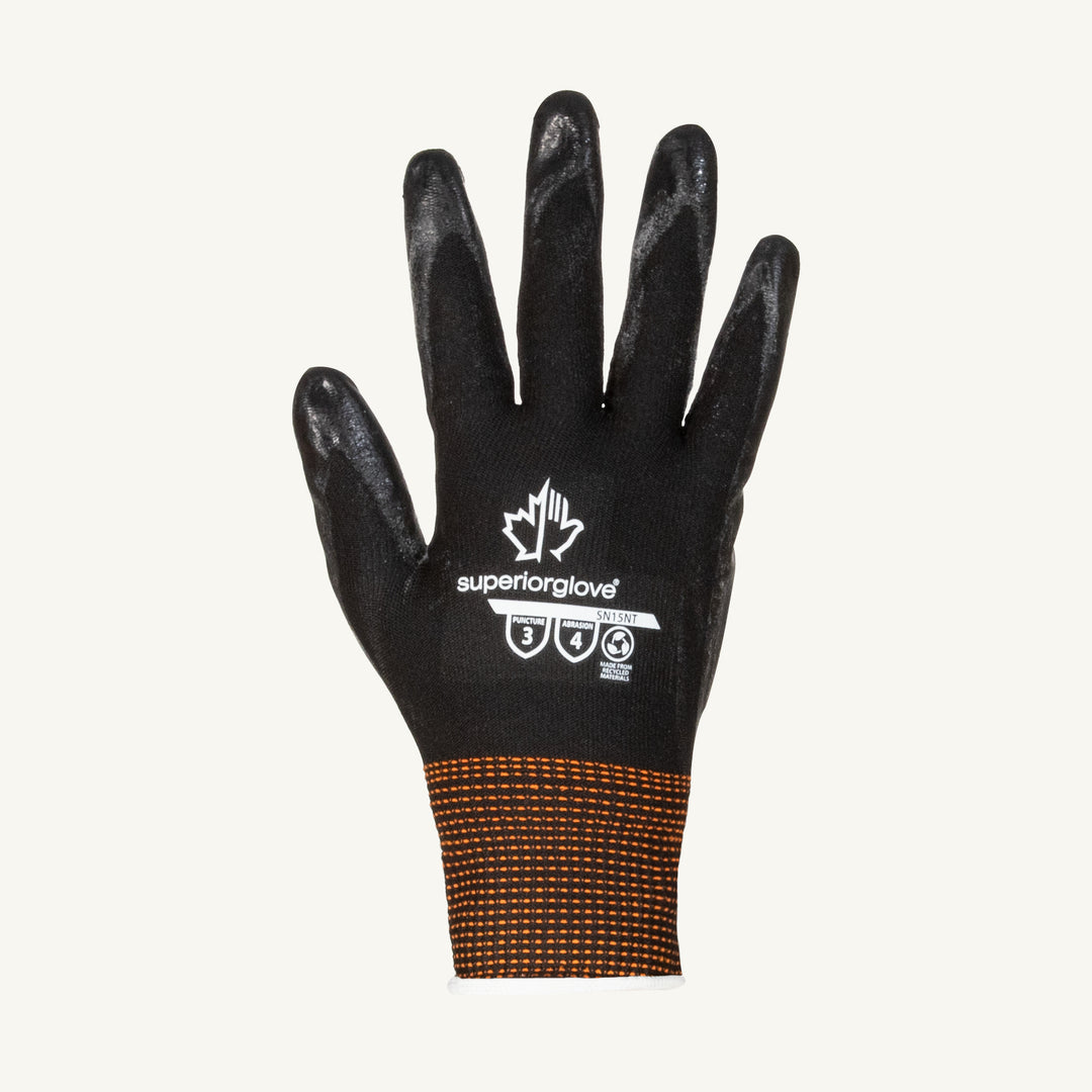 Superior Glove SN15NT-11 Dexterity - String 15Ga Knit Polyester Glove Nitrile Palm Coated