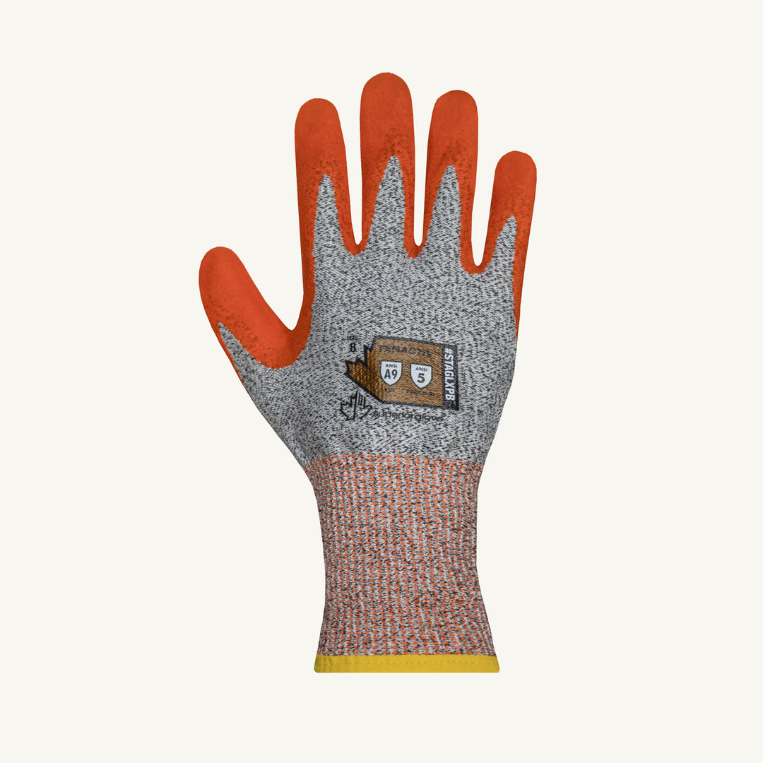 Superior Glove STAGLXPB-10 Glove - Tenactiv Knit Puncture Resistant Punkban Lined Palm Latex Coated Palm A9 Palm/A5 Back