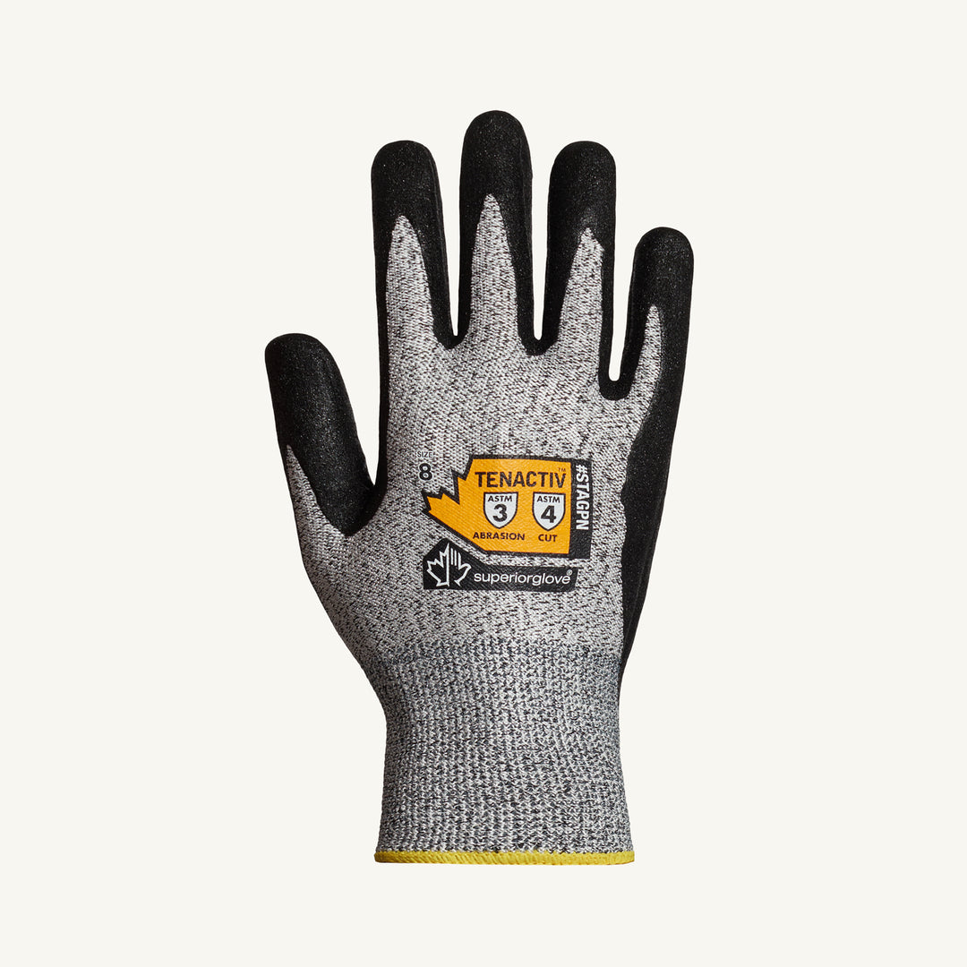 Reusable Gloves Superior Glove STAGPN-7 Gloves - Blended Knit High Preformance Fibers and Micropore Nitrile Palms (Size 7)
