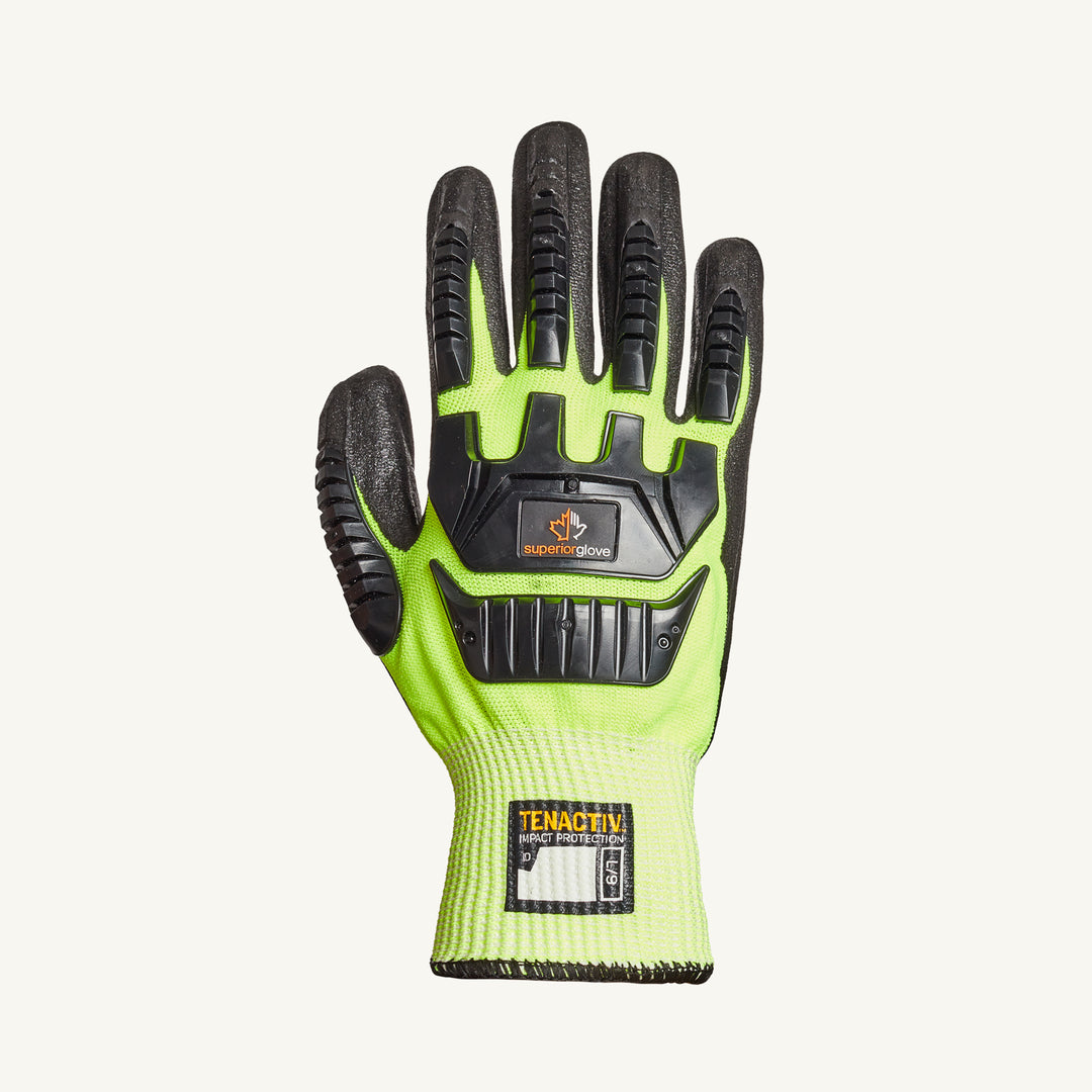 Reusable Gloves Superior Glove STAGYPNVB10 Hi-Viz Gloves with High Performance Fibers, Micropore Nitrile Palms and Tapered Back (Size 10)