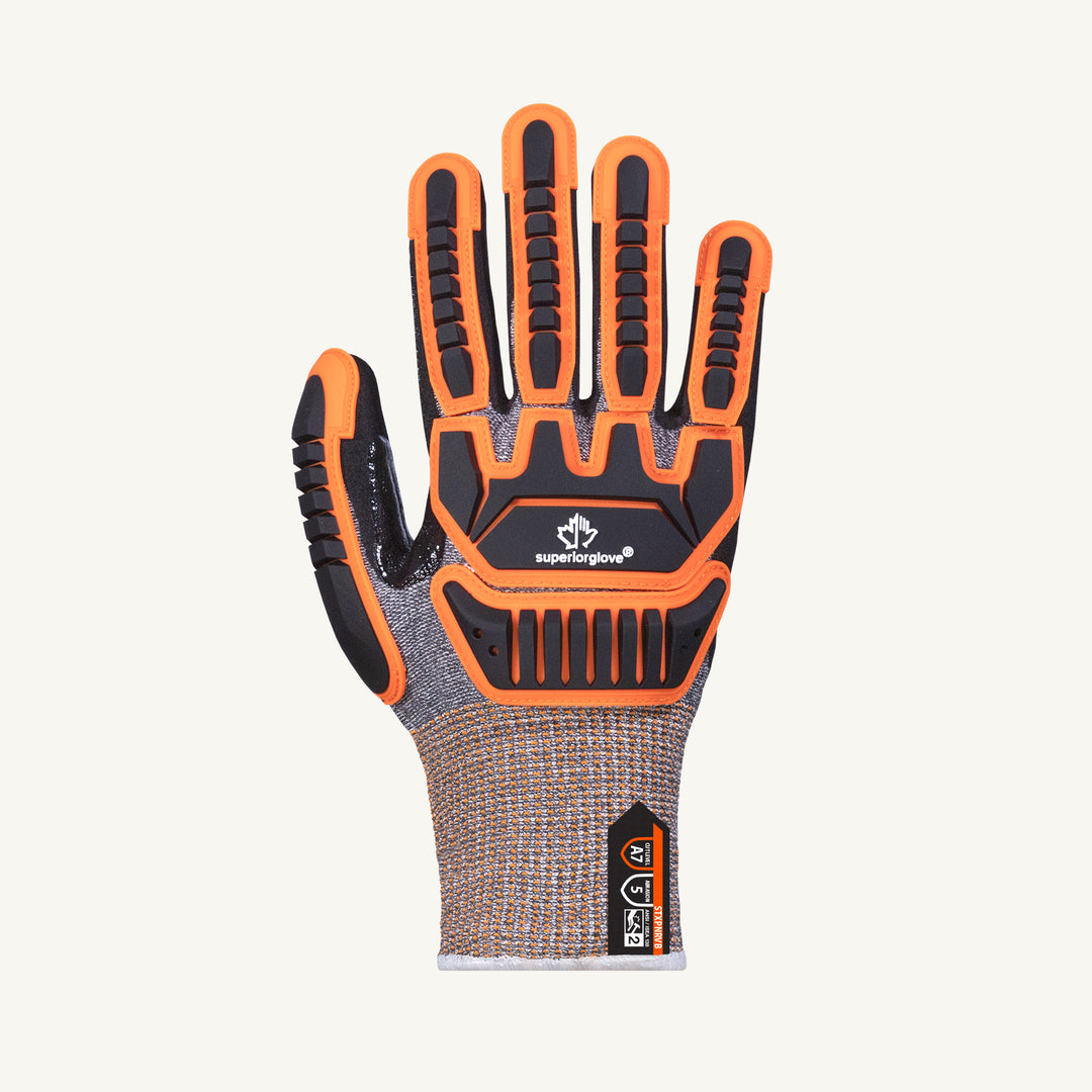 Superior Glove STXPNRVB-10 Glove - Tenactiv 13Ga Hppe/Steel Micropore Nitrile Palm W/Reinforced Thumb Tpr Back A7 Cut Impact 2