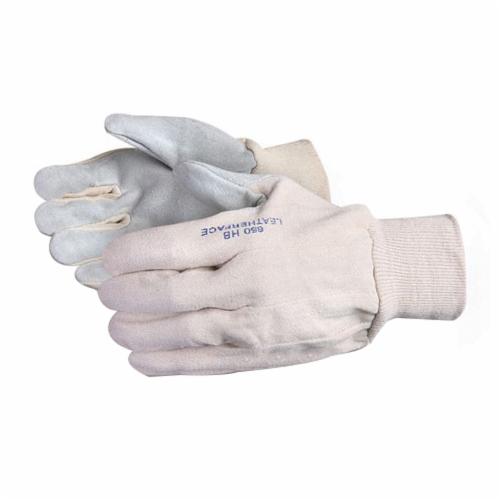 Reusable Gloves Superior Glove 650HB Leather Gloves with Heavy Cotton Back and Knit Wrist (One Size)