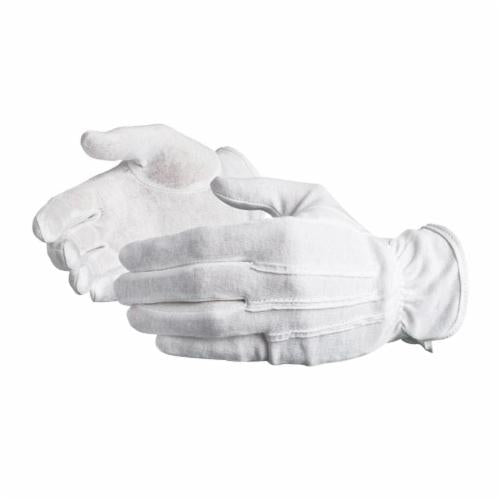 Reusable Gloves Superior Glove LL100-10 Parade/Inspectors White Gloves with Forchette Pattern (Size 10)