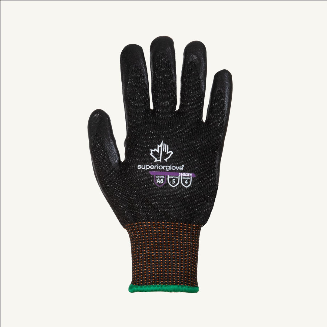 Superior Glove S10NXFN-12 Emerald CX -10ga Blended Steel & Filament Fibers Foam Nitrile Palm ANSI A6 Cut Abrsn 4 Punc 5 Superior S10NXFN-12