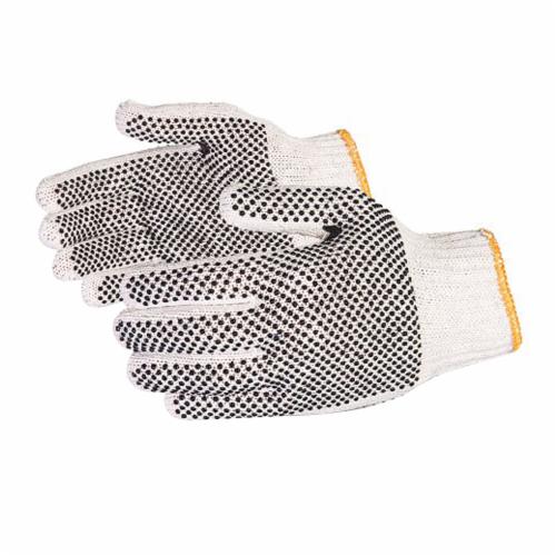 Reusable Gloves Superior Glove SCPD/L Cotton/Poly Gloves with PVC Dot Palms (Large)