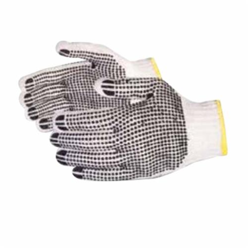 Reusable Gloves Superior Glove SQ2D/L Suregrip String Cotton/Poly Gloves with PVC Dots on Both Sides (Large)