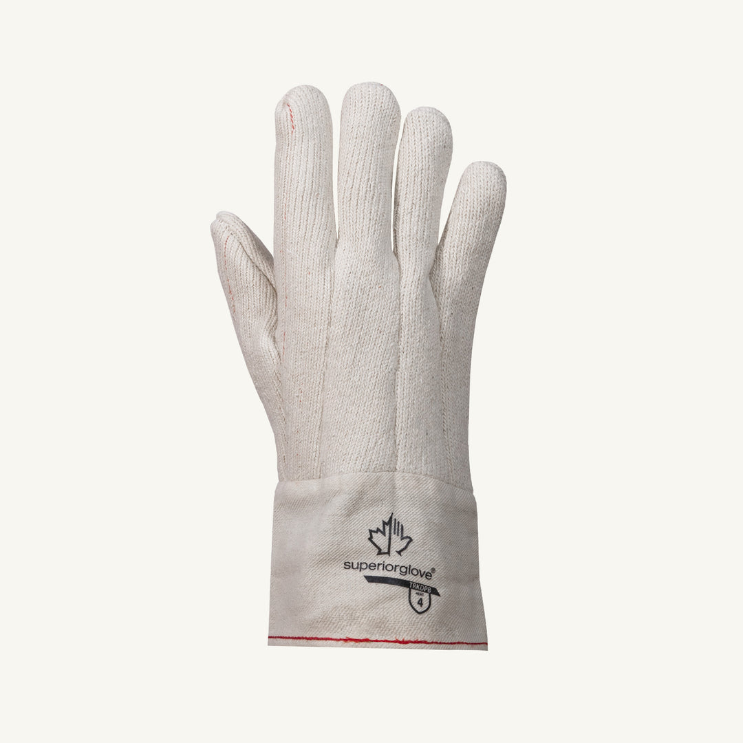 Reusable Gloves Superior Glove TRKDPB Terry Cloth Gloves with Quilted Double Layer and Palm Safety Cuffs - Up To 500F (One Size)