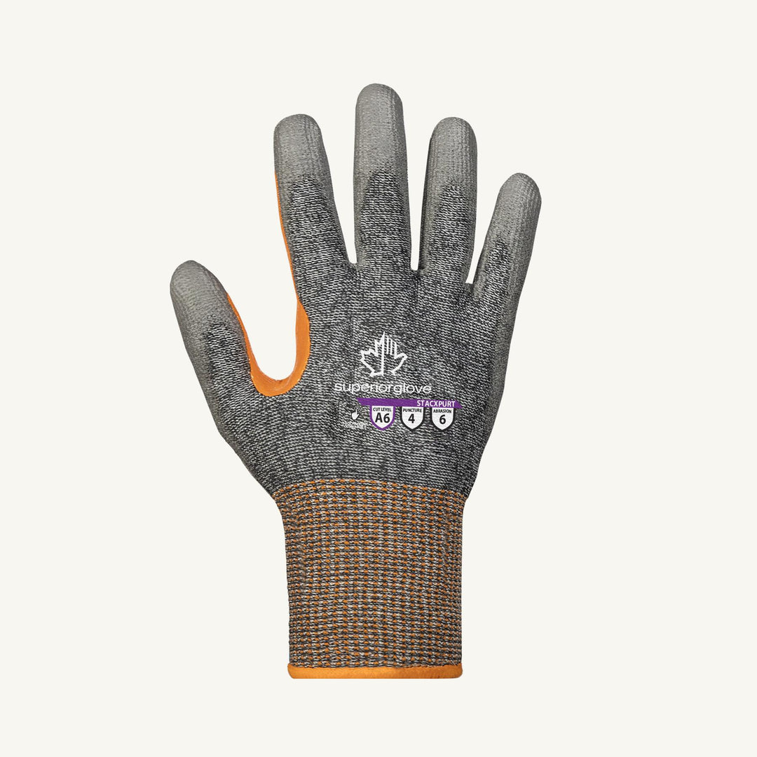 Reusable Gloves Superior Glove STACXPURT-7 Composite-Knit Cut-Resistant Glove with Reinforced Thumb and Micropore Nitrile Grip (Size 7)