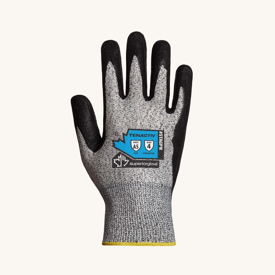 Reusable Gloves Superior Glove STAGPN-9 Gloves - Blended Knit High Preformance Fibers and Micropore Nitrile Palms (Size 9)