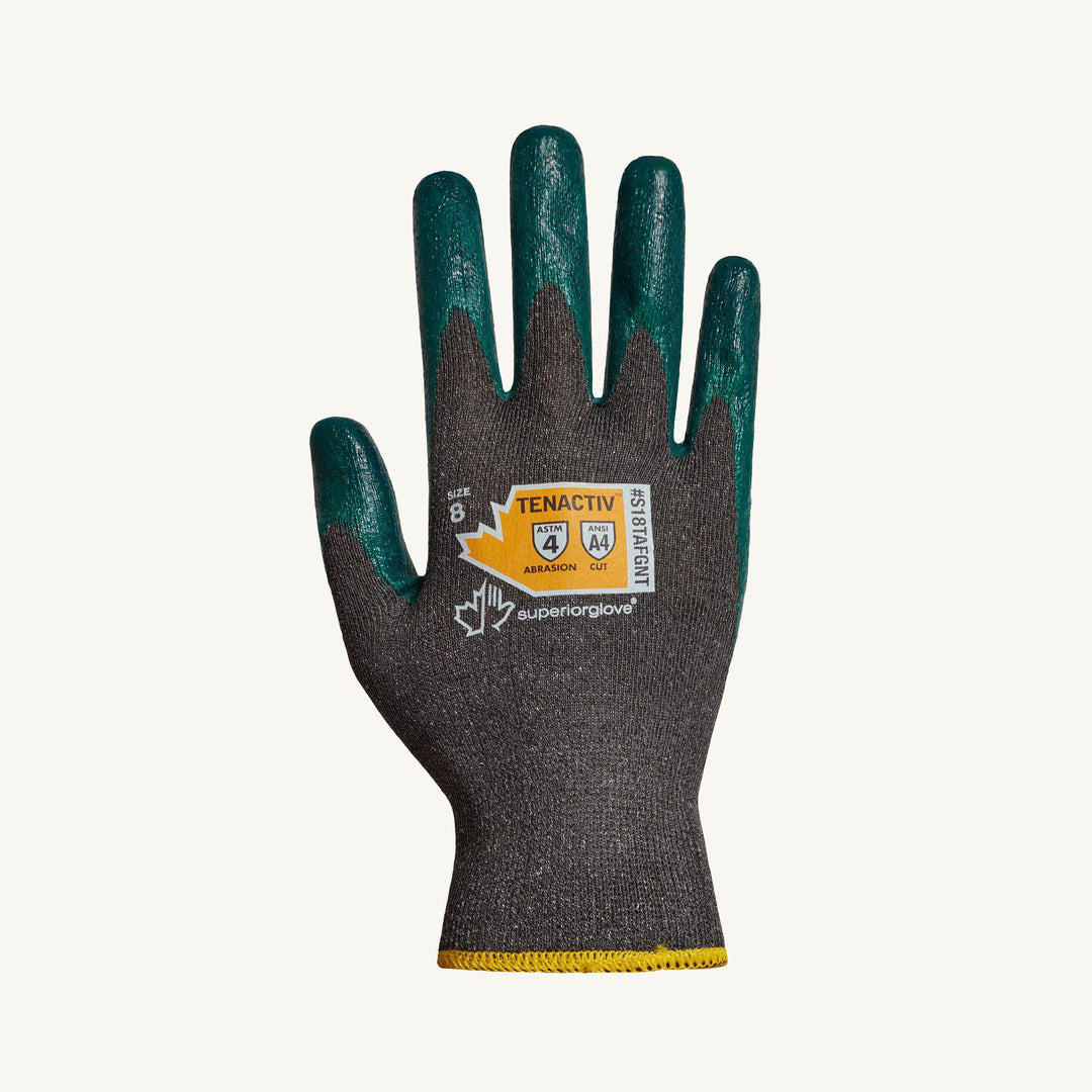 Reusable Gloves Superior Glove S18TAFGNT-7 Ultra Fine 18-Gauge High Performance Gloves with Fiber Zedcoat Nitrile Palms (Size 7)