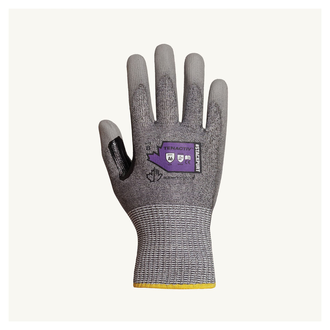 Reusable Gloves Superior Glove STACXPURT10 Gloves - 13-Gauge Blended HPPE/Steel with Polyurethane Palms and Reinforced Thumbs (Size 10)