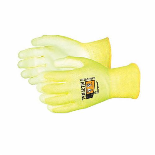 Reusable Gloves Superior Glove STAGHVPU12 Hi-Viz Composite Knit Gloves with Polyurethane Coated Palms (Size 12)