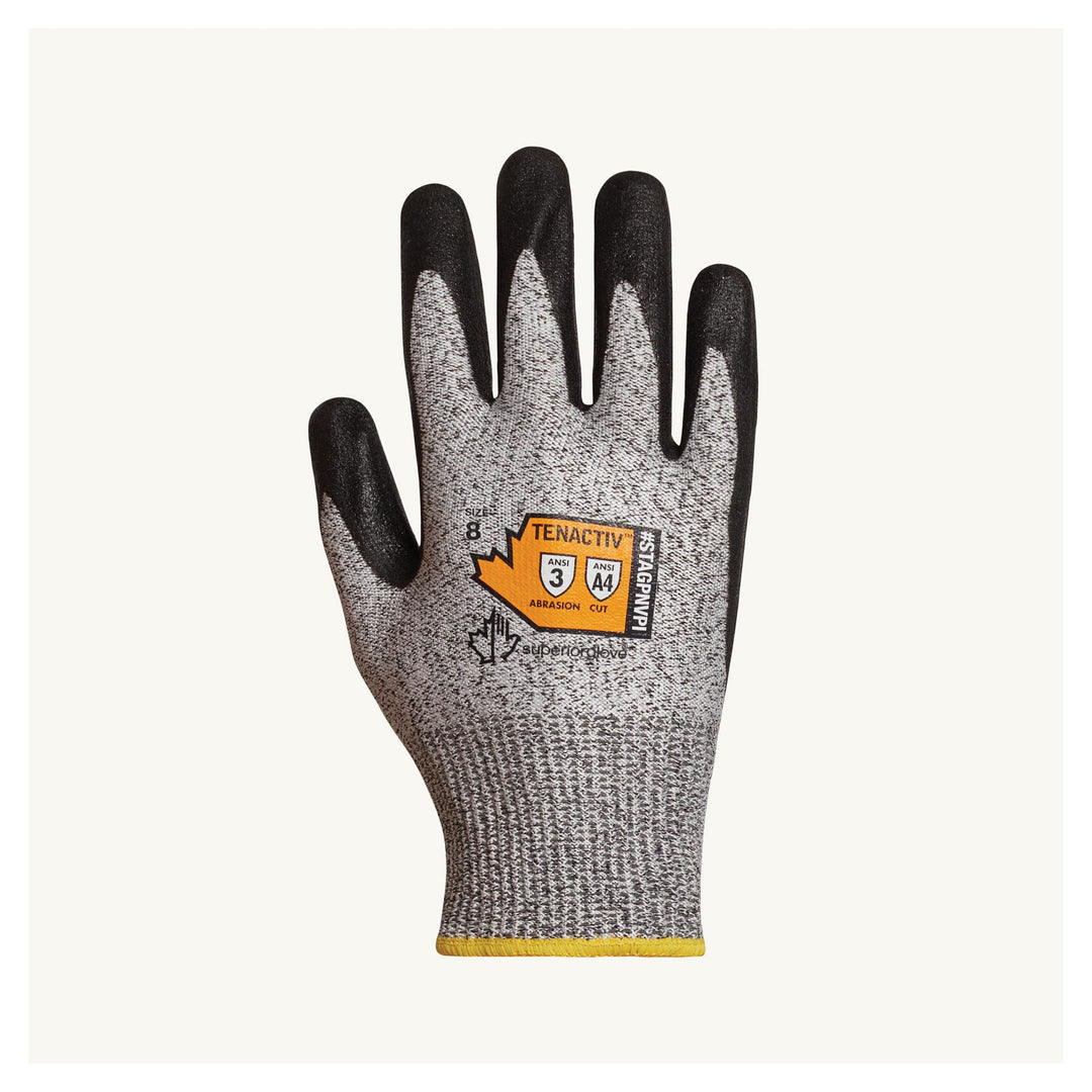 Reusable Gloves Superior Glove STAGPNVPI2 Blended HPPE Gloves with Micropore Nitrile Palms and Anti-Vibration Palm & Index Finger (Size 12)