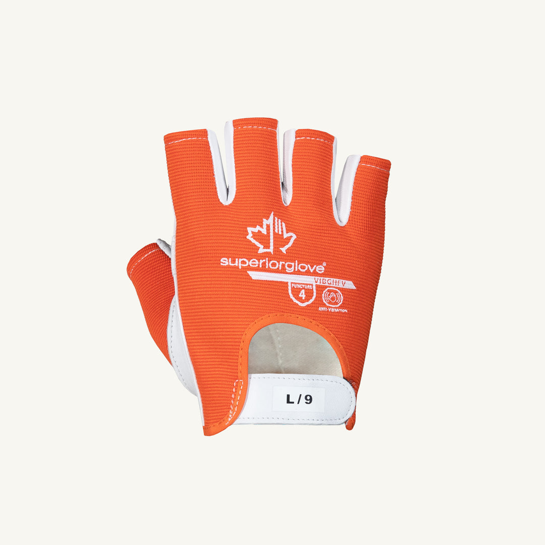 Reusable Gloves Superior Glove VIBGHFV/S Vibration Dampening Gloves - Goat-Skin Leather 1/2 Finger and Palm (Small)