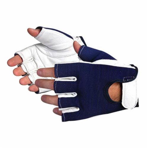Reusable Gloves Superior Glove VIBGHFV/L Vibration Dampening Gloves - Goat-Skin Leather 1/2 Finger and Palm (Large)