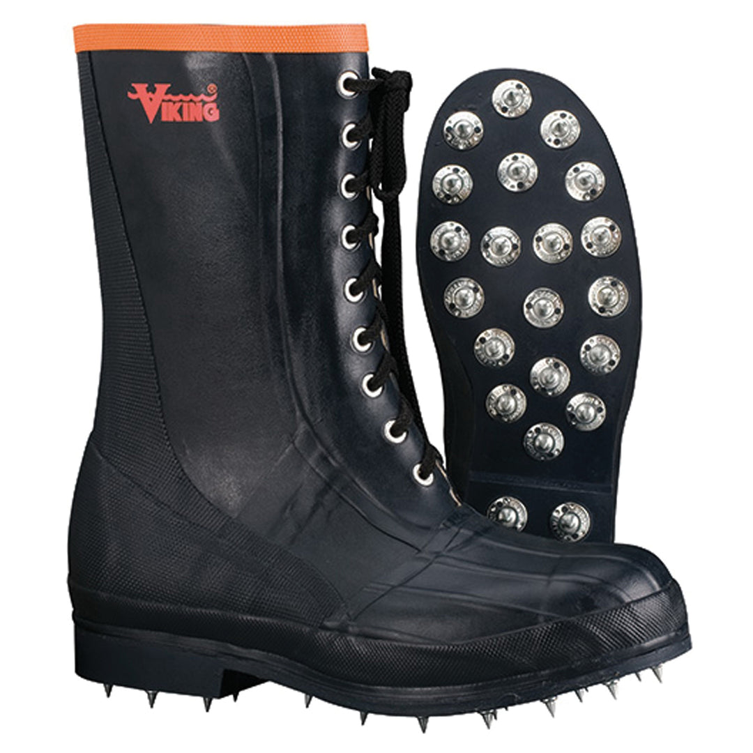 Plain Toe Boots Viking VW56-9 Spiked Lace-up Boots with Soft Toe (Size 9)