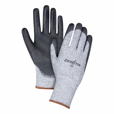 Cut Resistant Gloves Zenith SEF168 Black Polyurethane Coated Gloves, 13 Gauge Stretchable Hippe Liner