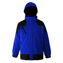 Viking Evolution EV400BB-S  ~  Waterproof/Breathable Mesh Lined Jacket with Stormblaster Hood in Blue/Black (Small) - Ariba Safety