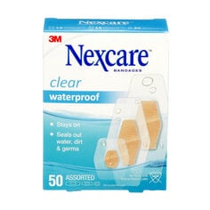 3M 432-50-CA Nexcare Clear Waterproof Bandages 432-50-CA Assorted Sizes 50/Pack 3M 7100229218