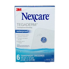 3M H1626-06-CA Nexcare Tegaderm Transparent Dressing H1626-06-CA Waterproof 4 in x 4 3/4 in (10 cm x 12 cm) 6/Pack 3M 7100223104