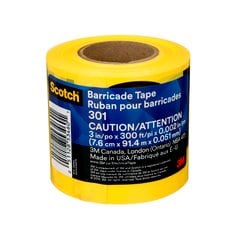 Safety Tapes 3M 301 Barricade Tape 301 Yellow Caution/Attention (3 Inch x 300 ft)