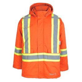 Viking VC50JO-3XL  ~  280 GSM Poly/Cotton Parka with ThermoMAXX Insulation in Orange (3X-Large) - Ariba Safety