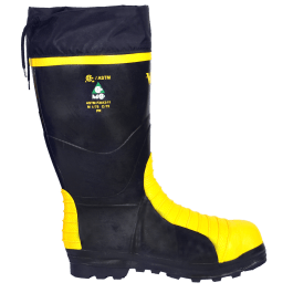 Viking Met Guard VW42-12  ~  Rubber Boots with Steel Toe in Black/Yellow - 16 Inch (Size 12) - Ariba Safety