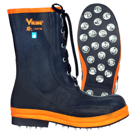 Viking Forester VW57-7  ~  Spiked Lace-up Boots with Steel Toe and Caulked Sole (Size 7) - Ariba Safety