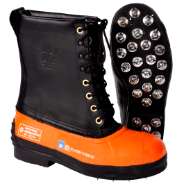 Viking Black Tusk VW79-6  ~  Leather Forestry Boots with Caulked Sole (Size 6) - Ariba Safety